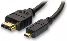 Video Kabelis micro HDMI (M) - HDMI M, HDMI 1.4 - High Speed with Ethernet, 1m, juoda, EOL