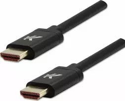 Vaizdo kabelis HDMI M – HDMI M, HDMI 2.1 – itin didelės spartos, 2 m, paauksuotos jungtys, aliuminio korpusas, juodas, logotipas 8K @ 60Hz, 48Gb/s
