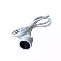 230V tinklo kabelio prailginimo laidas, CEE7 (šakė) - lizdas, 5m, VDE patvirtintas, balta