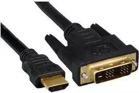 Video Kabelis DVI (18+1) M - HDMI M, 2m, paauksuotos jungtys, juoda