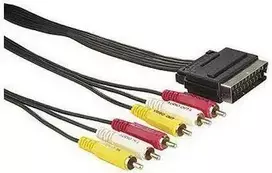 Video Kabelis SCART M - 6x CINCH M, 1.5m, juoda, EOL
