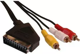 Video Kabelis SCART M - 3x CINCH M, 5m, juoda, EOL