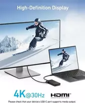 Anker 332 Wired USB 3.2 Gen 1 (3.1 Gen 1) Type-C Juodas