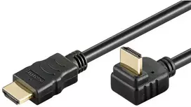 Goobay 1m High Speed HDMI 270° kabelis su Ethernet, - 4K (3840x2160), 3D, kampuotas, juodas