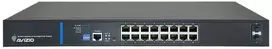Šakotuvas Valdomas L2 komutatorius (jungiklis) 16 RJ45 PoE+ 1Gb/s prievadų + 2 SFP Uplink 1Gb/s prievadai (galios sąnaudos 150 W) + 1 RJ45 konsolės prievadas AVIZIO