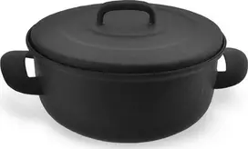 Belis emaliuotas puodas su dangčiu 20 cm, 3 l, juodas
