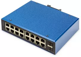 Šakotuvas Digitus DN-651158 tinklo komutatorius Valdomas L2 Gigabit Ethernet (10/100/1000) Juoda, Mėlyna