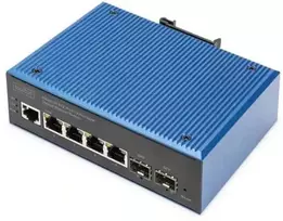 Šakotuvas Digitus DN-651154 tinklo komutatorius Valdomas L2 Gigabit Ethernet (10/100/1000) Juoda, Mėlyna