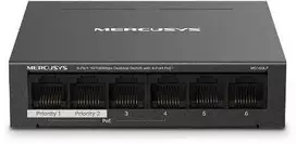 Šakotuvas MS106LP | Mercusys 6-Port 10/100Mbps Desktop Switch with 4-Port PoE+ | Desktop | 10/100Mbps (RJ-45) jungtys quantity 6