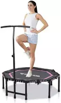 MCU-Sport Fitness batutas, aštuonkampis, sulankstomas, su rankena, 122 cm, rožinis