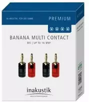„Inakustik 0081471“, 4 mm bananinis kištukas, juodas, raudonas, kištukas, tiesus, 16 mm², 4 vnt.