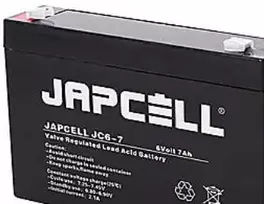 Japcell AGM akumuliatorius 6V - JC6-7, 7.0Ah, 4.8 mm kontaktai, švino akumuliatorius