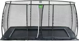 EXIT Dynamic ground level trampoline 244x427cm with safety net - juodas