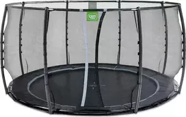 EXIT Dynamic ground level trampoline ø427cm with safety net - juodas