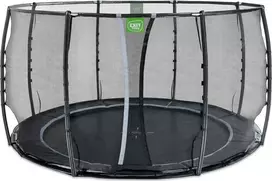 EXIT Dynamic ground level trampoline ø366cm with safety net - juodas