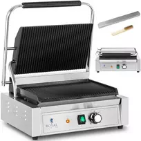 Royal Catering Briaunuotos elektrinės kontaktinės grotelės 33 x 22 cm 2200 W