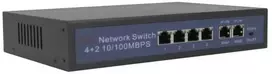 Tinklo šakotuvas Longse HT412 10/100Mbps 6 jungtys, 4xPOE