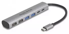 HUB USB Delock Delock 6 Port USB Hub mit 4 x USB Typ-A Buchse und 2 x USB Type-C Buchse