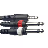 Kabelis 3.5mm Minijack stereo - 2x6.3 Jack 3m Stagg SYC3/MPSB2P E