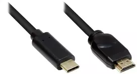 AV adapteris Alcasa Alcasa GC-M0103 kabelio adapteris 5m USB Type-C HDMI Type A (standartinis) juodas