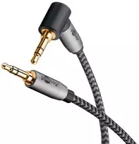 Kabelis Goobay AUX garso pajungimo laidas, 3,5 mm stereo, 90, 1 m, Sharkskin Pilkas - Laido ilgis 1 m