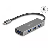 HUB USB Delock DeLOCK 63173 huby i koncentratory USB 3.2 Gen 1 (3.1 Gen 1) Type-C 5000Mbit/s Juodas