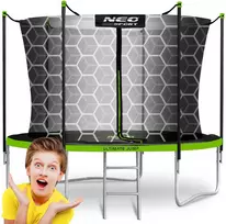 Nukido 8 pėdų / 252 cm sodo batutas su vidiniu tinklu ir kopėčiomis „Neo-Sport“