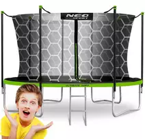 12 pėdų / 374 cm sodo batutas su vidiniu tinklu ir kopėčiomis „Neo-Sport“