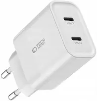 Sieninis įkroviklis PD 20W 2x USB-C Tech-Protect C20W baltos spalvos
