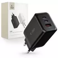 Laidinis įkroviklis 65W 2x USB-C PD + QC3.0 USB Tech-Protect C65W juodos spalvos