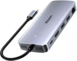 USB-C Hub - UNITEK Aktyvus 10Gbps M.2 HDMI PD 100W Pilkas