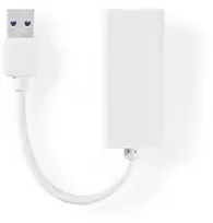 NEDIS USB-Adapteris | USB 3.2 Gen 1 | USB-A Stecker | RJ45 Buchse | 1Gbps | 0.20 m | rund | Vernickelt | ABS | Weiss | Box