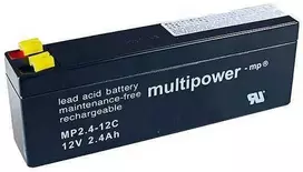 Akumuliatorius Multipower MP2.4-12C 12 V 2,4 Ah AGM, nereikalaujantis priežiūros, skirtas cikliniam darbui