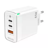 JELLICO sieninis įkroviklis C79 GaN PD 65W 2xUSB-C + 1xUSB QC3.0 Baltas