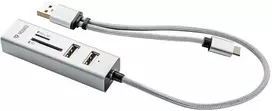 HUB USB Yenkee YHC 103SR USB C OTG HUB + skaitytuvas YENKEE