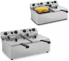 Royal Catering Gruzdintuvė reguliuojamas maitinimo elektrinė TIMER 230 V 2 x 3200W 2 x 10 L