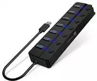 HUB USB Connect IT CONNECT IT USB Hub Mighty Switch 2, 4xUSB 3.0, 3xUSB 2.0, externí, juoda