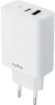 Maxlife MXTC-10-20AC PD QC įkroviklis 1x USB-C 1x USB 20W baltos spalvos