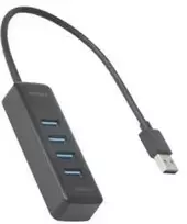 USB-A šakotuvas DELTACO, 5Gbit/s, 4x USB-A, plonas, juodas / UH-734 / 1902425