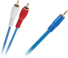 3,5 mm JACK į 2 x RCA kabelis, 5 m, mėlynas