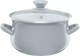 Puodas emaliowany su dangteliu Pyza pilka 20 cm 3,8 l EMALIA OLKUSZ