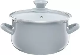 Puodas emaliowany su dangteliu Pyza pilka 16 cm 2 l EMALIA OLKUSZ