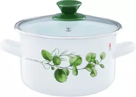 Puodas emaliowany su dangteliu Eukaliptus 18 cm 2,9 l EMALIA OLKUSZ