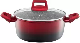 Puodas aluminiowy su dangteliu Ombre Raudona 28 cm 6,7 l AMBITION