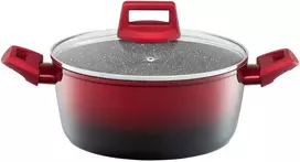 Puodas aluminiowy su dangteliu Ombre Raudona 20 cm 2,3 l AMBITION