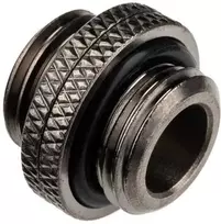 „Alphacool ES“ dvigubas adapteris, kištukas, G1/4 lizdas į G1/4 lizdą – juodas