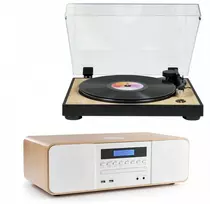 Rinkinys stereo / Cyfrowa mini muzikinis centras su gramofonem THOMSON TT300 & MIC201
