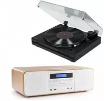 Stereo grotuvas / skaitmeninė mini HiFi sistema su patefonu THOMSON TT350 ir MIC201