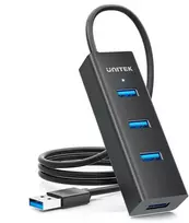 USB Adapteris - UNITEK Y-3089V01 4-Port USB 3.2 Gen 1 Juodas
