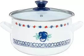 Puodas emaliowany su dangteliu Kalina 22 cm 5 l EMALIA OLKUSZ